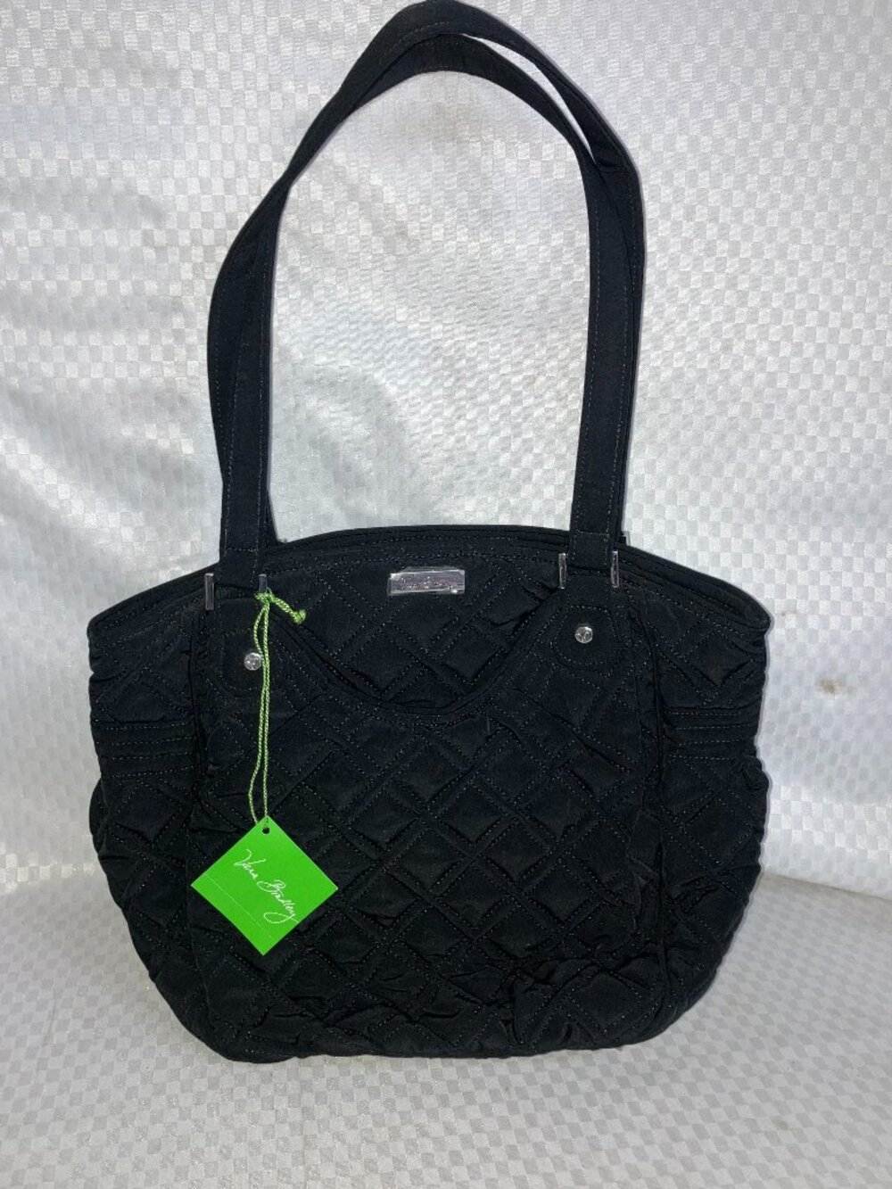 Vera Bradley Glenna Tote Bag Women's Classic Black Quilted Shoulder Purse